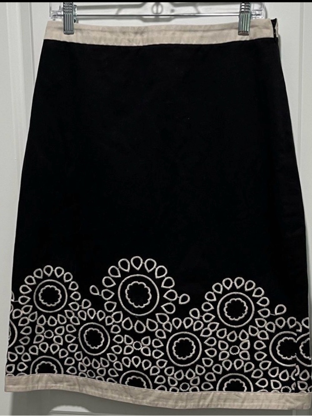 Boden Black & Cream Embroidered Aline Cotton